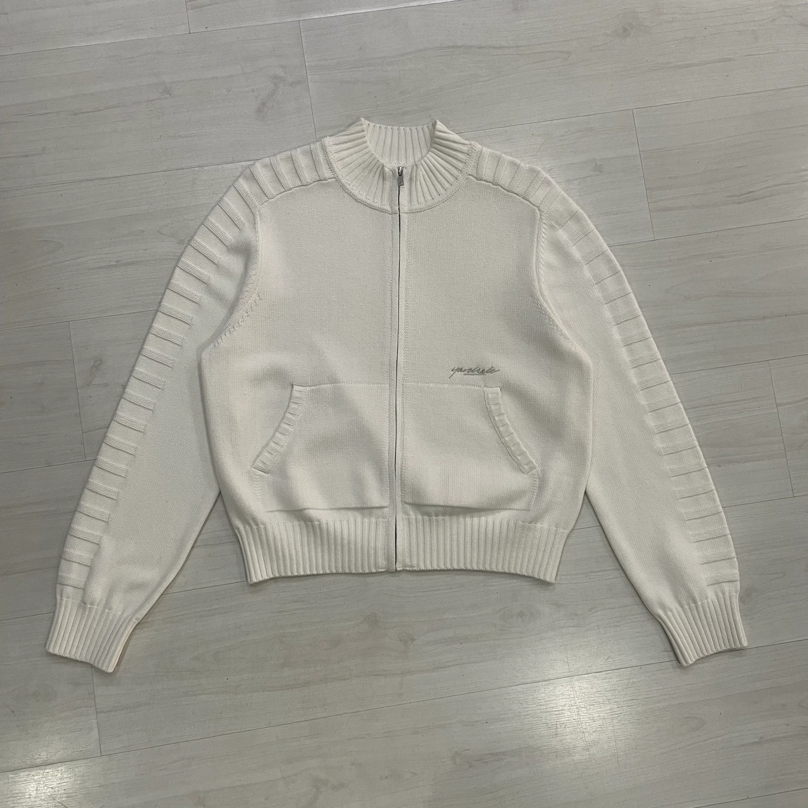 Yardsale - Faldo Knitted Full-Zip (White) – photo 7